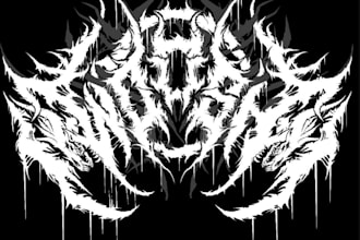 design a chaotic and extreme metal logo for your band or merch
