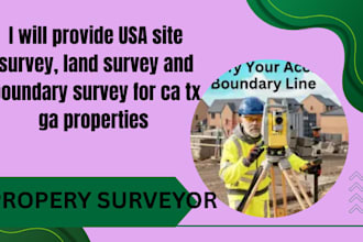 provide USA site survey, land survey and boundary survey for ca tx ga properties