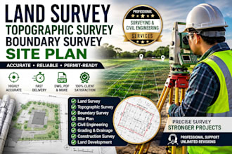 provide land survey drafting, topographic survey, boundary mapping and site plan