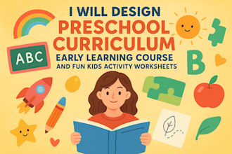 design preschool curriculum early learning course and fun kid activity worksheet