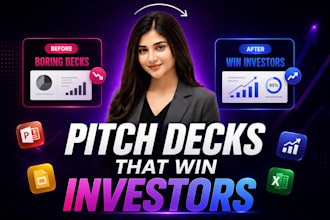 design investor ready pitch decks for saas or tech startups