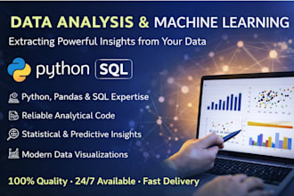 do advance data analysis using python sql, pandas and numpy