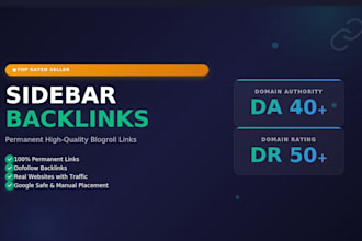 place high quality sidebar or blogroll backlink on real websites