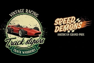 do custom vintage racing car logo with t shirt design