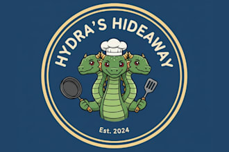 make awesome style hydra mascot logo design for your brand