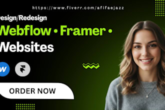design redesign or fix your webflow or framer website with interactive animation