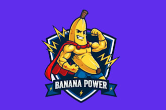 draw wonderful banana character mascot logo design service