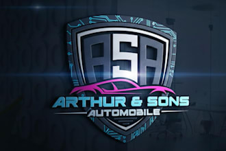 design custom awesome racing car logo with t shirt design for company
