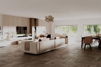 design realistic 3d interior renders for living spaces