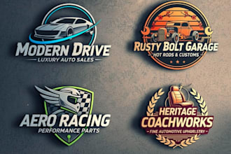 design custom awesome racing car logo with t shirt design