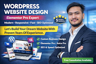 build or redesign a professional wordpress website with elementor pro