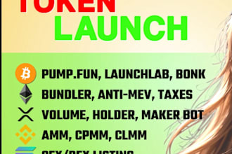 launch token meme coin ico presale staking launchpad bot on solana base bsc