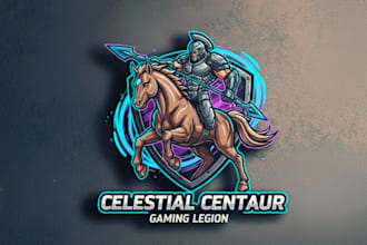 draw j centaur mascot logo design service