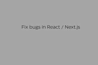 fix critical bugs in react, next js apps, fast and clean