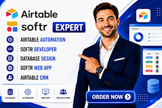 setup airtable database, airtable automation, softr, softr webapp,airtable CRM,