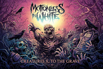 create dark horror illustration for album cover artwork