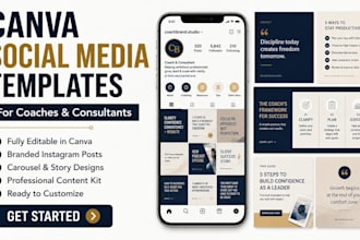 design canva social media templates, instagram posts for coaches