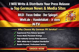 write and distribute your press release to top german news and media sites