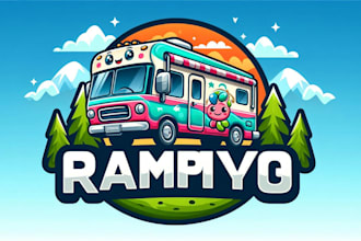 do creative rv camper van mascot logo for you with my on creativity