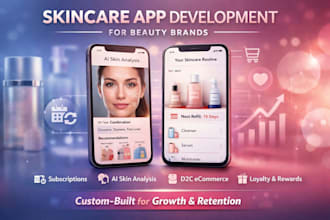 develop skincare app, beauty subscription d2c app, shopify skincare store app