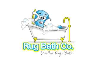 design mascot cleaning and rug bath company logo