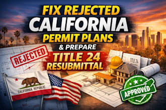 fix rejected california permit plans and prepare title 24 resubmittal city permt