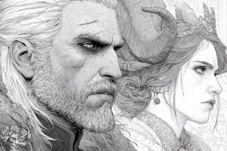 do lineart illustrations in high quality