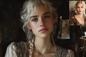 create realistic digital portrait and illustration
