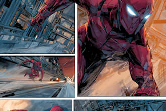 draw a professional comic book or graphic novel comic art as a comic artist
