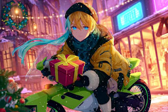 draw anime art illustration for fanart and vtuber character christmas gift