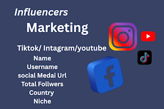 do influencers research tiktok, youtube, instagram email