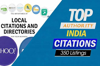 do 350 india local citations and directory submission for local SEO