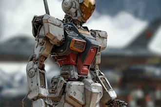 make your mecha robot fanart or original in digital artwork