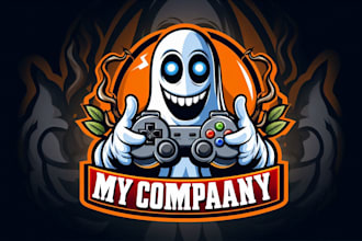 design vintage spooky ghost gaming mascot logo t shirt design