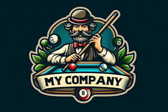 design vintage billiard sport mascot logo t shirt design