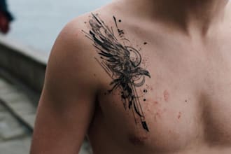 custom an abstract black tattoo design