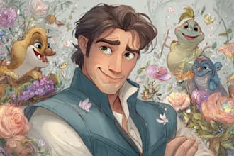 draw magical disney style art for you