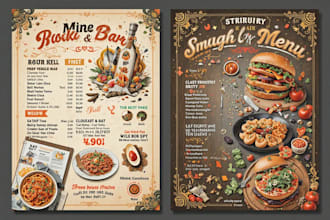 design a restaurant menu , food menu , fast food flyer