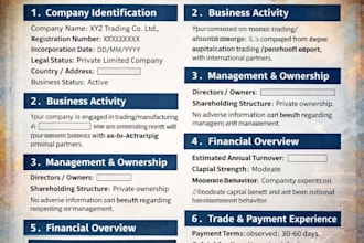 provide detailed business credit reports to verify companies
