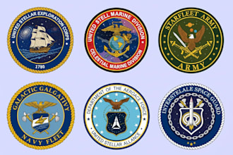 design modern stunning military patch and badge logo for you