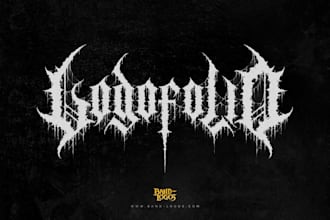design a dark and atmospheric melodic black metal logo for your band