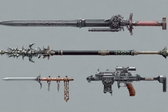design and paint weapons and props