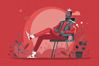 flat vector illustration, brand vector character pose design