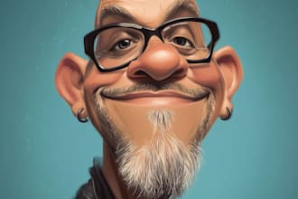 draw artistic big head cartoon caricatures