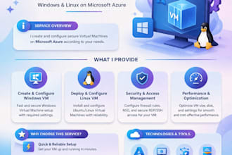 setup azure virtual machine windows linux server with remote access
