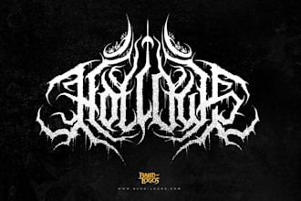 design a dark and brutal blackened death metal logo for your band