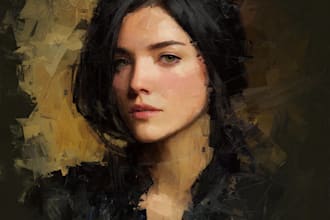 draw digital portrait oil painting from photo