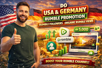 do usa germany rumble promotion, rumble followers, organic rumble views