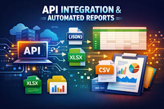 integrate apis and automate data export to excel, CSV and reports