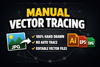 manually vectorize image, recreate logo, and convert image to vector